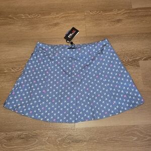 RLX Ralph Lauren Golf Paneled Performance Skort Palms Print Large Womens New